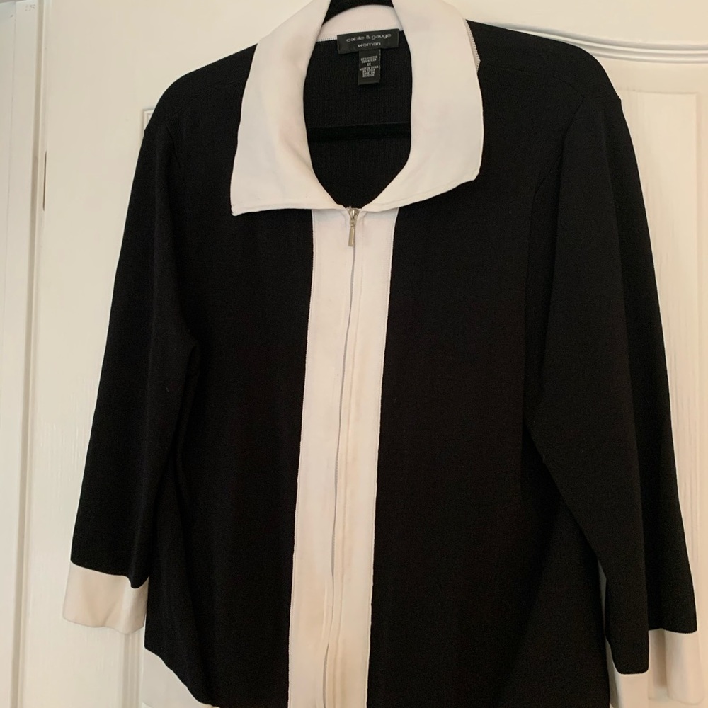 Cable and Gauge sweater jacket